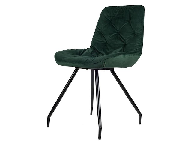 6x design eetkamerstoel groen velvet - afbeelding 1 van  5