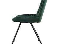 6x design eetkamerstoel groen velvet - afbeelding 4 van  5