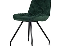 6x design eetkamerstoel groen velvet - afbeelding 1 van  5