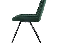 6x design eetkamerstoel groen velvet - afbeelding 4 van  5
