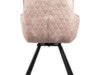 6x design eetkamerstoel licht taupe velvet - afbeelding 4 van  5