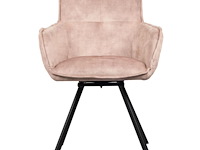 6x design eetkamerstoel licht taupe velvet - afbeelding 2 van  5