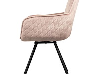 6x design eetkamerstoel licht taupe velvet - afbeelding 3 van  5