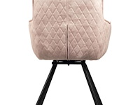 6x design eetkamerstoel licht taupe velvet - afbeelding 4 van  5