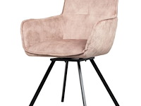 6x design eetkamerstoel licht taupe velvet - afbeelding 1 van  5