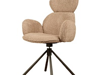 6x design eetkamerstoel taupe chenille - afbeelding 1 van  5