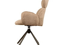 6x design eetkamerstoel taupe chenille - afbeelding 3 van  5