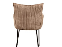 6x design eetkamerstoel taupe ribstof - afbeelding 4 van  4