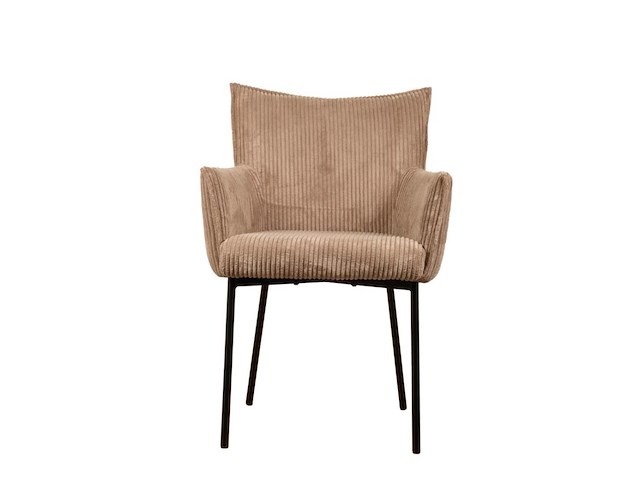 6x design eetkamerstoel taupe ribstof - afbeelding 2 van  5