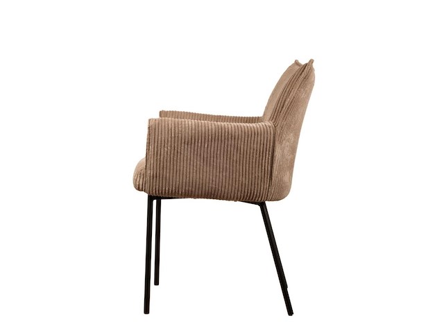 6x design eetkamerstoel taupe ribstof - afbeelding 3 van  5