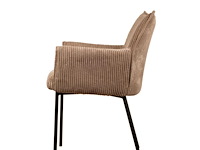 6x design eetkamerstoel taupe ribstof - afbeelding 3 van  5