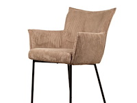 6x design eetkamerstoel taupe ribstof - afbeelding 1 van  5