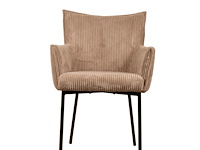 6x design eetkamerstoel taupe ribstof - afbeelding 2 van  5