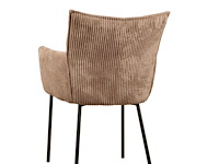 6x design eetkamerstoel taupe ribstof - afbeelding 5 van  5