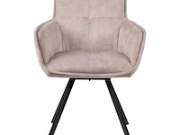 6x design eetkamerstoelen light taupe - afbeelding 2 van  3