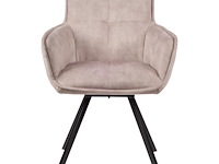 6x design eetkamerstoelen light taupe - afbeelding 2 van  3