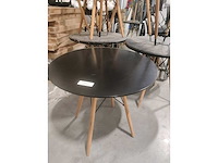6x design tafel met houten poten zwart diam 80cm - afbeelding 2 van  2