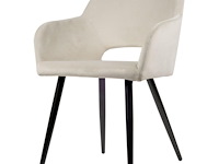 6x dining chair off white velvet showroommodellen - afbeelding 1 van  2