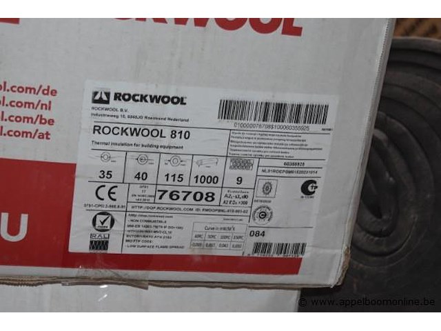 6x doos thermische isolatie, rockwool, 810, 35mm id, 40mm dikte, 1000mm lengte, alu - afbeelding 2 van  5