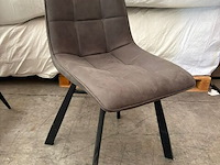 6x eetkamerstoel antraciet microfiber - afbeelding 2 van  3