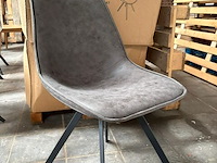 6x eetkamerstoel antraciet microfiber - afbeelding 2 van  2