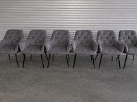 6x eetkamerstoel grey velvet - afbeelding 1 van  1