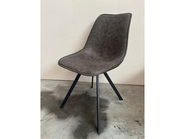 6x eetkamerstoel microfiber antraciet - afbeelding 2 van  3