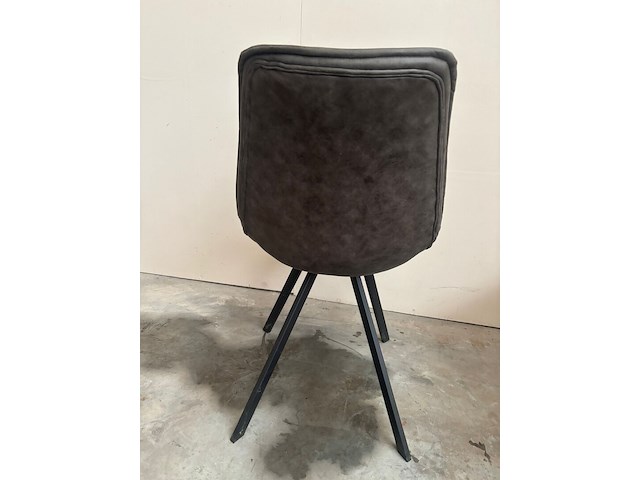 6x eetkamerstoel microfiber antraciet - afbeelding 1 van  3