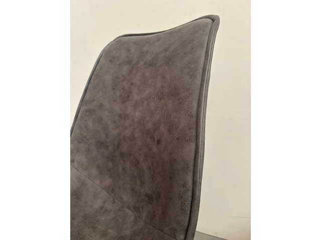 6x eetkamerstoel microfiber antraciet - afbeelding 3 van  3