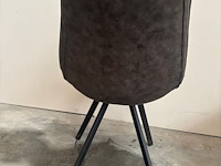6x eetkamerstoel microfiber antraciet - afbeelding 1 van  3