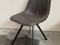 6x eetkamerstoel microfiber antraciet - afbeelding 2 van  3