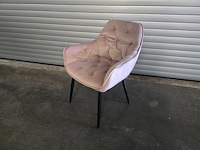 6x eetkamerstoel pink velvet - afbeelding 1 van  2