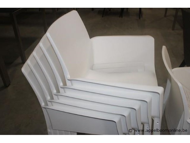 6x evelyn stapelstoel wit - afbeelding 2 van  3