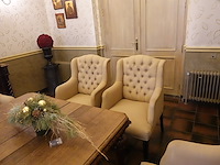 6x fauteuil + houten tafel - afbeelding 6 van  6