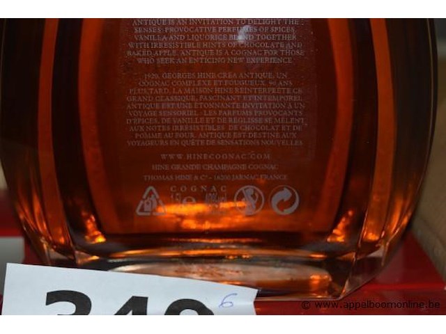 6x fles cognac, hine, antique xo, grande champagne premier cru, 40% vol, 70cl - afbeelding 3 van  3