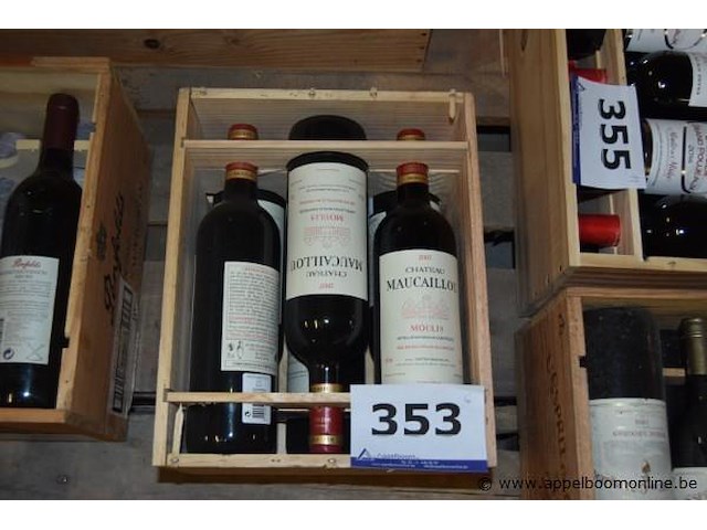 6x fles rode wijn, chateau maucaillou, moulis, 2007, 75cl - afbeelding 1 van  2
