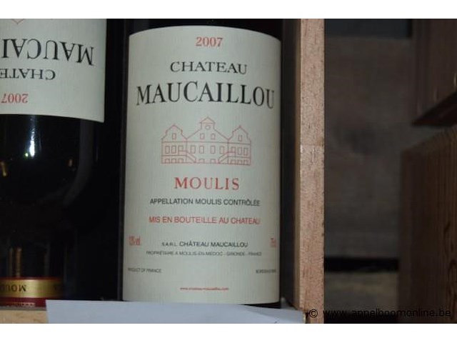 6x fles rode wijn, chateau maucaillou, moulis, 2007, 75cl - afbeelding 2 van  2