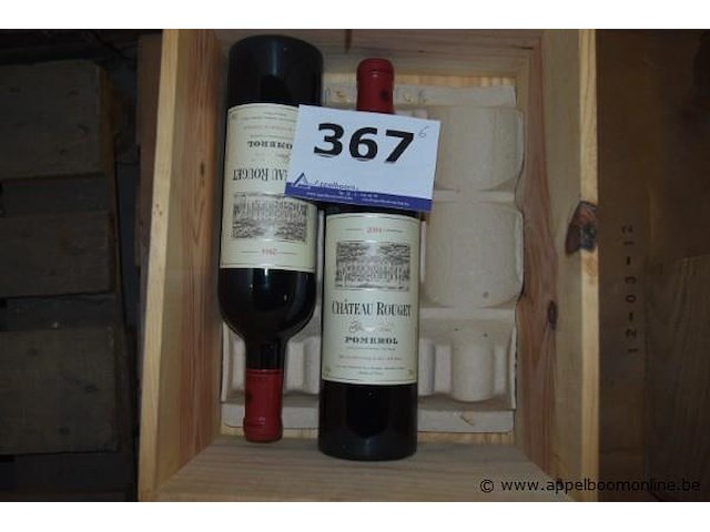 6x fles rode wijn, château rouget, pomerol, 2004, 75cl - afbeelding 1 van  3