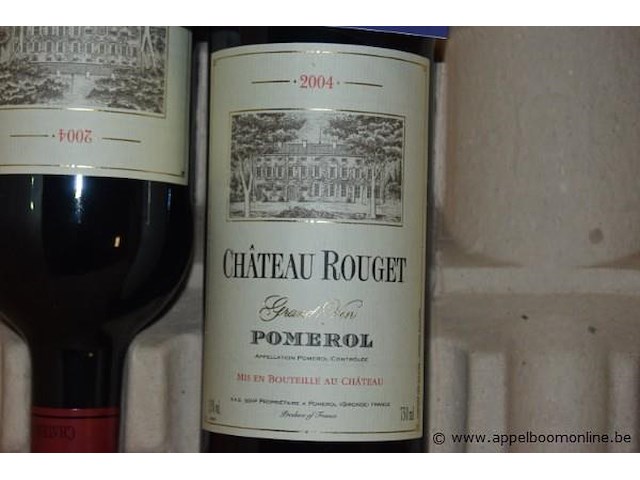 6x fles rode wijn, château rouget, pomerol, 2004, 75cl - afbeelding 2 van  3