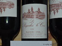 6x fles rode wijn, les pagodes de cos, saint-estèphe, 1999 - afbeelding 2 van  3