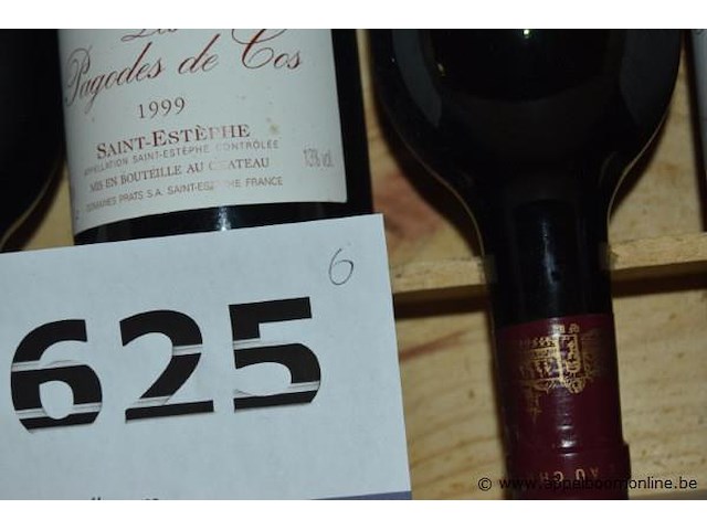 6x fles rode wijn, les pagodes de cos, saint-estèphe, 1999 - afbeelding 3 van  3