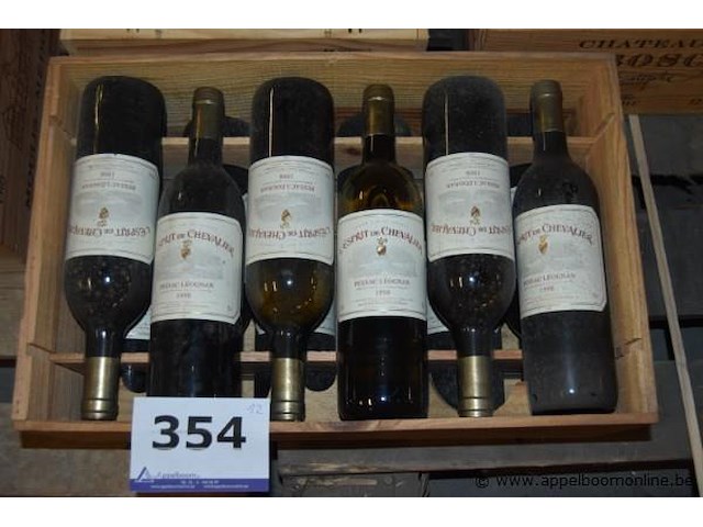 6x fles rode wijn, l'esprit de chevalier, pessac-léognan, 1998 - afbeelding 1 van  2