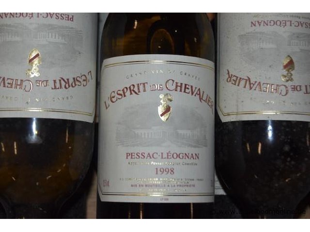 6x fles rode wijn, l'esprit de chevalier, pessac-léognan, 1998 - afbeelding 2 van  2
