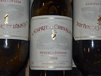 6x fles rode wijn, l'esprit de chevalier, pessac-léognan, 1998 - afbeelding 2 van  2