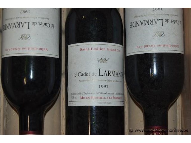 6x fles rode wijn, w.o. 2x château l'évêché pomerol 2008, 1x château guillot pomerol 1997, 3x le cadet de larmande saint-émilion grand cru 1997, 75cl - afbeelding 2 van  4