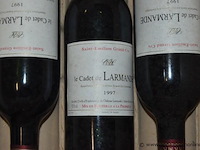 6x fles rode wijn, w.o. 2x château l'évêché pomerol 2008, 1x château guillot pomerol 1997, 3x le cadet de larmande saint-émilion grand cru 1997, 75cl - afbeelding 2 van  4