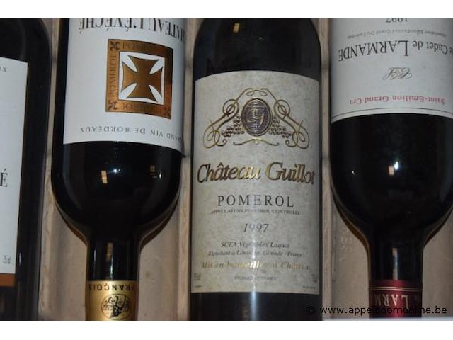 6x fles rode wijn, w.o. 2x château l'évêché pomerol 2008, 1x château guillot pomerol 1997, 3x le cadet de larmande saint-émilion grand cru 1997, 75cl - afbeelding 3 van  4