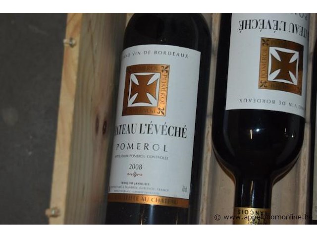 6x fles rode wijn, w.o. 2x château l'évêché pomerol 2008, 1x château guillot pomerol 1997, 3x le cadet de larmande saint-émilion grand cru 1997, 75cl - afbeelding 4 van  4