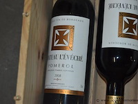 6x fles rode wijn, w.o. 2x château l'évêché pomerol 2008, 1x château guillot pomerol 1997, 3x le cadet de larmande saint-émilion grand cru 1997, 75cl - afbeelding 4 van  4