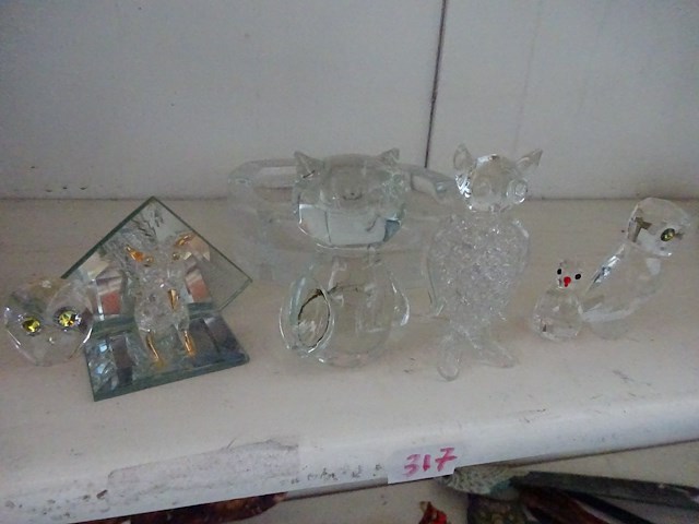 6x glazen uil - afbeelding 1 van  2